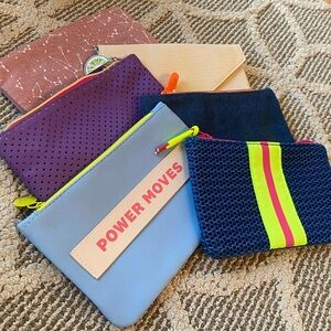 Set Of 6 Colorful Makeup Pouch Set. Great for storage/travel/hotel/gym. Like new